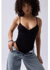 Önü Büzgülü Askılı Bodysuit