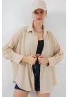 Örme Oversize Gömlek 20264 - Bej