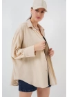 Örme Oversize Gömlek 20264 - Bej