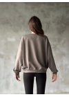 Osy Modal Yumuşak Dokulu Kumaş Bisiklet Yaka Oversize Sweatshirt - Gri