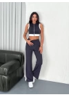 Osy Modal Yumuşak Dokulu Kumaş Tam Fermuarlı Crop Pantalon İkili Takım - Antrasit