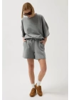 Oversize Lazer Kesim Bisiklet Yaka T-Shirt