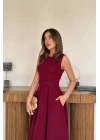 Pembe Halter Yaka Kloş Elbise