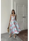 Pembe İnce Kemer Detaylı Elbise