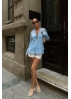 Poulina Flamlı Keten Gömlek 3257-08