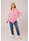 Salaş Kesim Cepli Pembe Gömlek