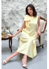Sarı Omuz Fiyonklu Elbise - Sarı
