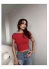 Sırt Dekolteli Sandy Kumaş Crop