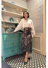 Siyah Baskılı Kroşetalı Etek