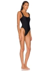 bysoca Kadın Siyah Kalın Askılı Kare Yaka Sırtı Açık Vücudu Saran Jarse Tanga Basic Bodysuit