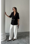 Siyah Kısa Kollu Blazer Ceket
