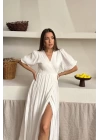 Siyah Müslin Uzun Elbise