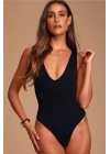 Siyah Sırt Dekolte Ipek Jarse Bodysuit