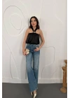 Siyah Toka Detaylı Bluz - Siyah