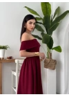 bysoca Kadın Günlük Uzun Kollu Bisiklet Yaka Göğüs Dekolteli Kaşkorse Bluz - Saks Mavi