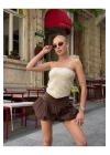 Straplez Desenli Triko Büstiyer Top - Yazlık Kadın Crop