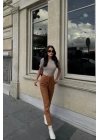 SÜET PANTOLON PENSLİ - Taba