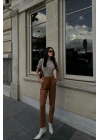 SÜET PANTOLON PENSLİ - Taba