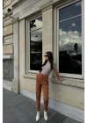 SÜET PANTOLON PENSLİ - Taba