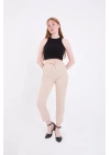 Tam Kalıp Basic Eşofman Pantolon - Bej
