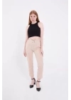 Tam Kalıp Basic Eşofman Pantolon - Bej