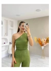 Tek Omuz Gofre Crop - Esnek, Modern Ve Şık