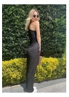 Tek Omuz Gofre Crop Esnek, Modern Ve Şık