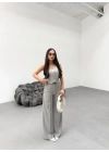 Toskana Çi̇zgi̇li̇ Kruvaze Yaka Tek Düğmeli̇ Yelek Pantolon Takim