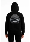 Üç İplik Kapüşonlu Ön Ve Arka Baskılı SweatShirt Hoodie - Siyah