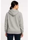 Üç İplik Kapüşonlu Tam Fermuarlı Kanguru Çepli SweatShirt Hoodie - Gri