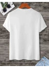 Unisex Baskılı Oversize T-Shirt - Beyaz