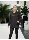 Unisex Bisiklet Yaka Uzun Kollu T-Shirt - Siyah