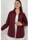 Uzun Kol Basic Gömlek 20279 - Bordo