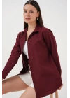 Uzun Kol Basic Gömlek 20279 - Bordo