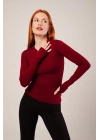 Uzun Kollu Basic Bordo Bluz