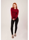 Uzun Kollu Basic Bordo Bluz