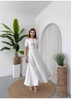 Taşlı Fiyonk Detaylı Elbise