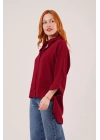 Yarasa Kol Rahat Kalıp Bordo Gömlek