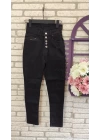 Yüksek Bel Düğme Ve Yırtık Detaylı Kot Pantolon Jean 92cm