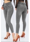 Yüksek Bel Likralı Jean Pantolon 90 Cm