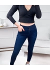 Yüksek Bel Likralı Jean Pantolon 90 Cm