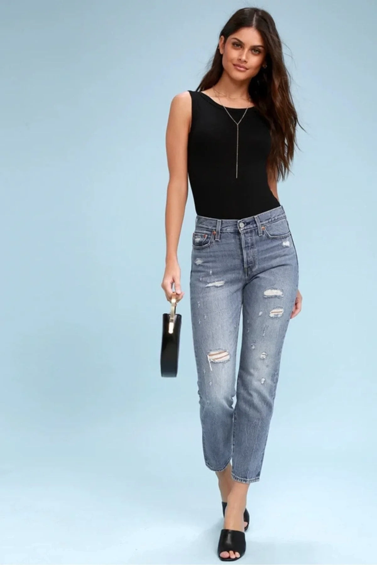 Kadın Siyah Sırt Dekolteli Bisiklet Yaka Sıfır Kol Sandy Kumaş Basic Tanga Bodysuit