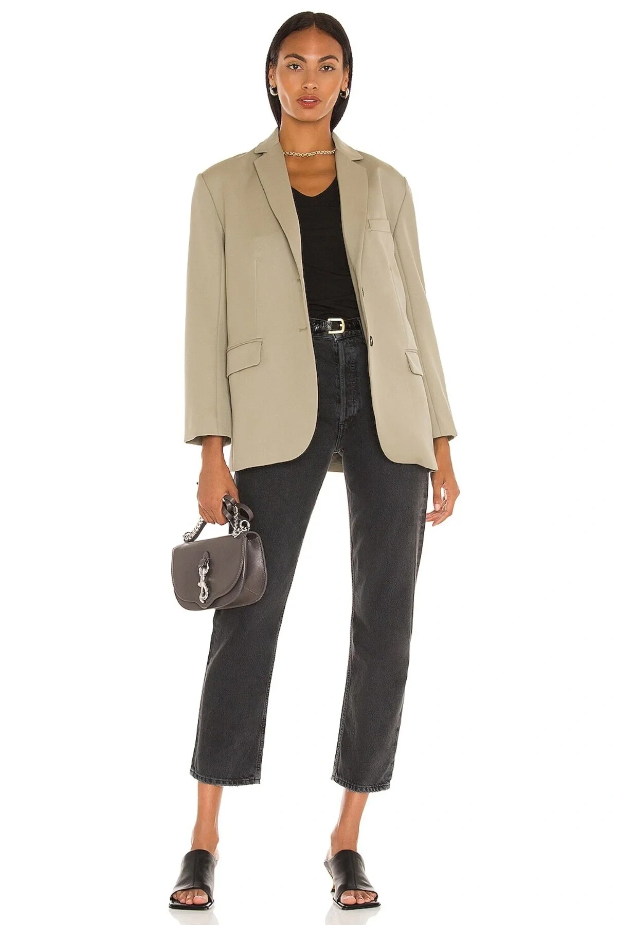 Kadın Siyah V Yaka Sıfır Kollu Vücudu Saran Basic Atlet Bluz