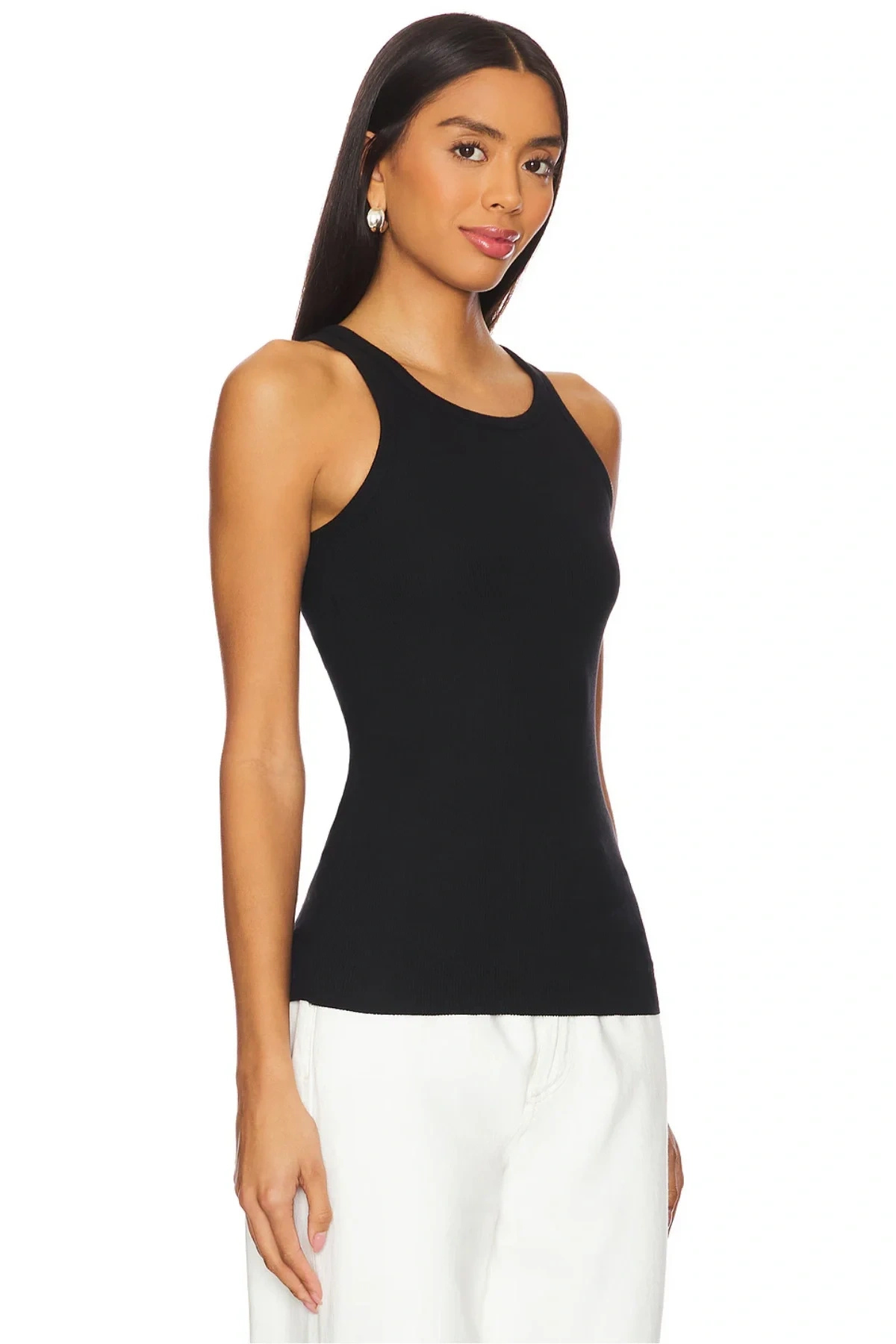 Kadın Siyah Halter Yaka Sıfır Kol Çift Kat Sandy Kumaş Esnek Basic Atlet Body Bluz