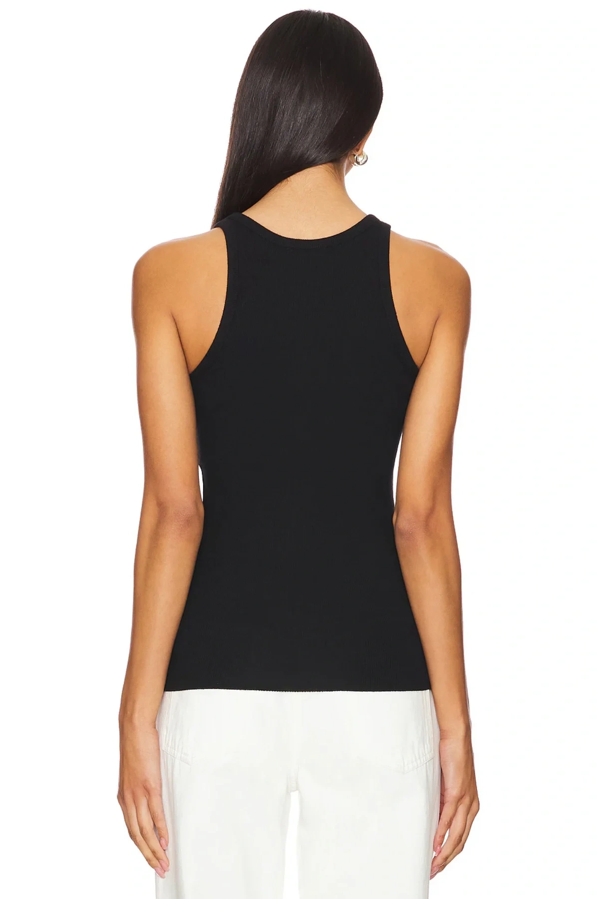 Kadın Siyah Halter Yaka Sıfır Kol Çift Kat Sandy Kumaş Esnek Basic Atlet Body Bluz