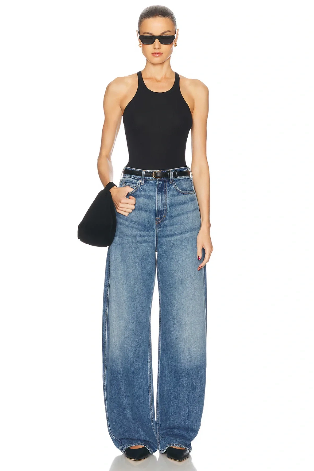 Kadın Siyah Halter Yaka Sıfır Kol Alttan Çıtçıtlı Çift Kat Sandy Kumaş Basic Tanga Bodysuit