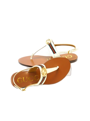 Gucci 696 Krem Sandalet Kadın Ayakkabı