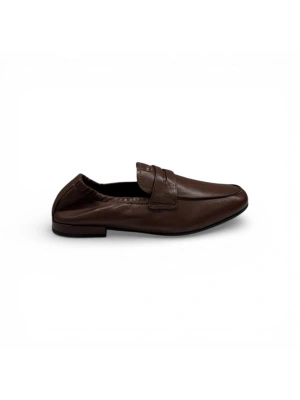Prada 785 kahverendgi deri lastikli loafer
