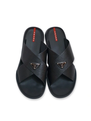 Prada 961 Terlik Siyah Erkek Ayakkabı