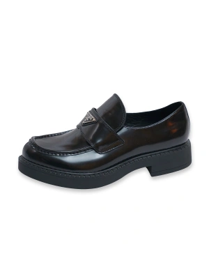 Prada 967 Siyah Loafer Logolu Erkek Ayakkabı